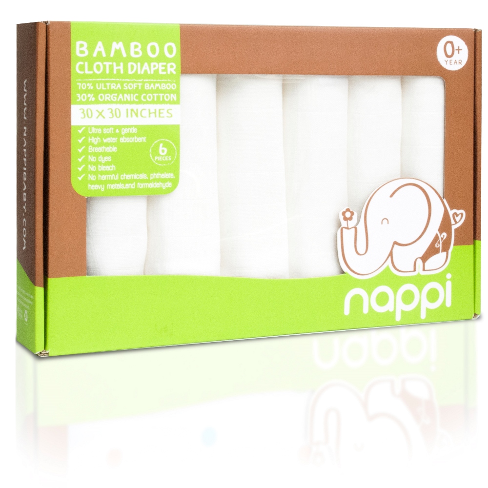 Nappi Bamboo Muslin Squares  Size: 30"x30"